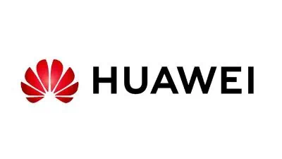 Huawei logo with red fan design and black text