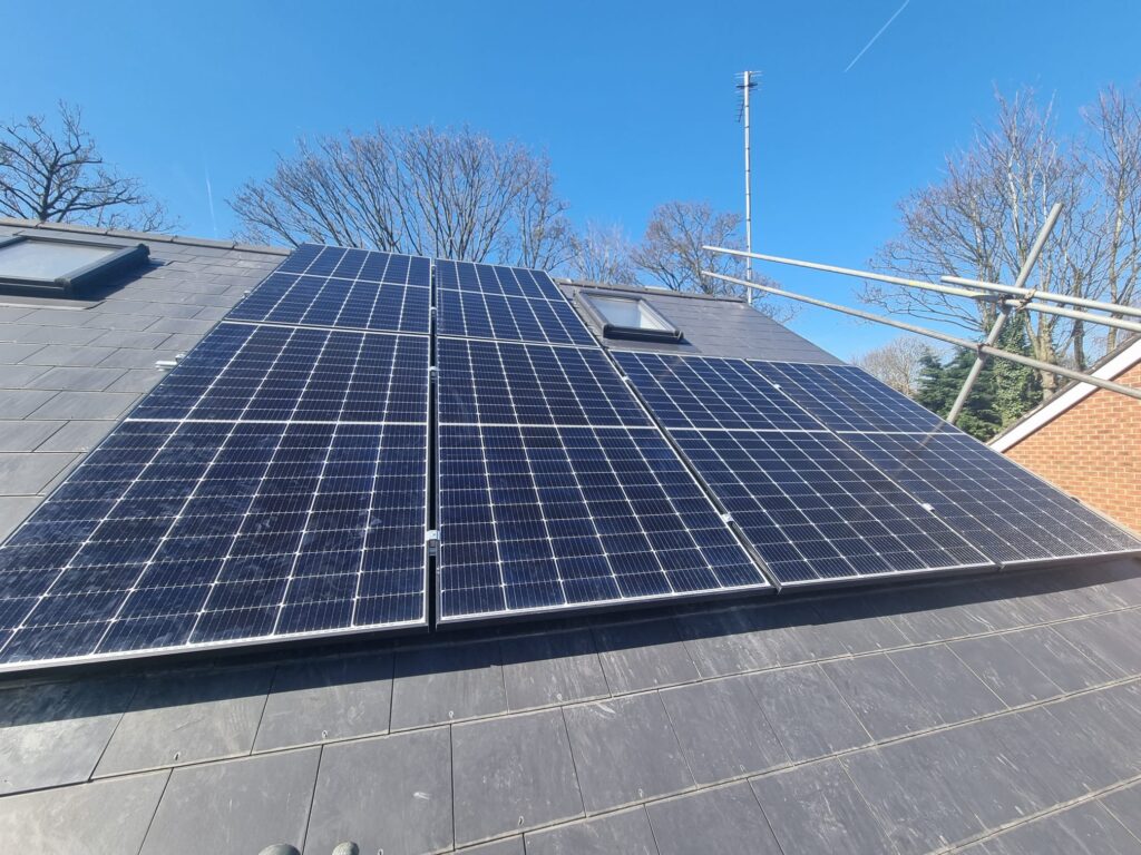 High output solar panels on home in Prestwich